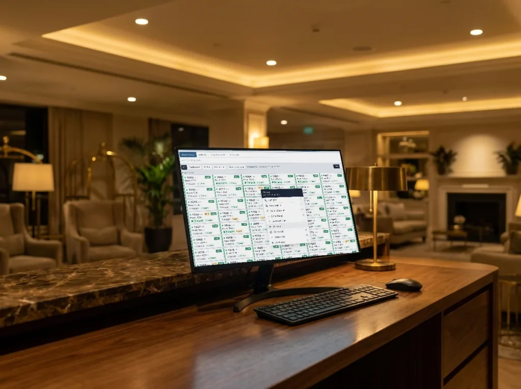 Operator console at the front desk